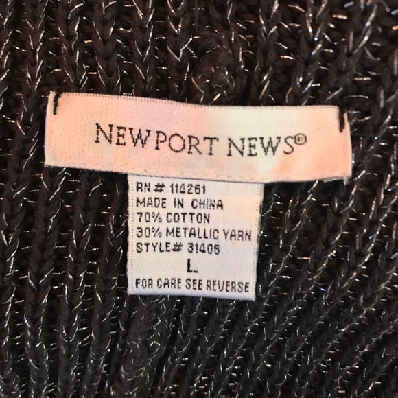 2/$22 Newport News Metallic Waterfall Cardigan - Picture 2 of 5
